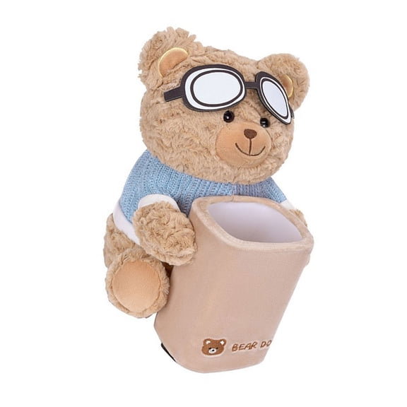 Plush Plush Car Tissue Holder and Trash Bin Featuring Waterproof Inner Bucket Secure Attachment for Vehicle Use