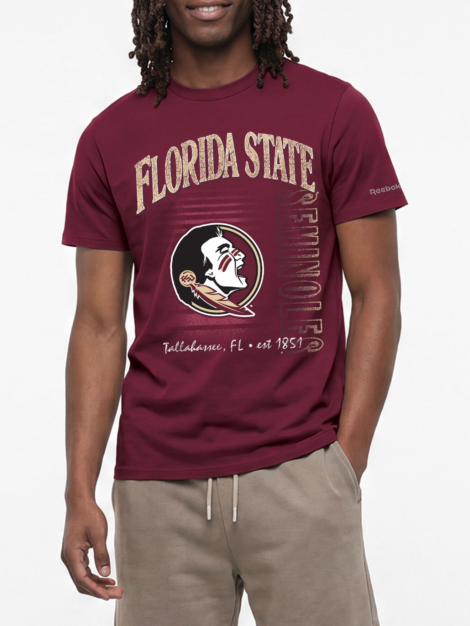 Florida State Seminoles Reebok Mens Crew Neck Short Sleeve T-Shirt