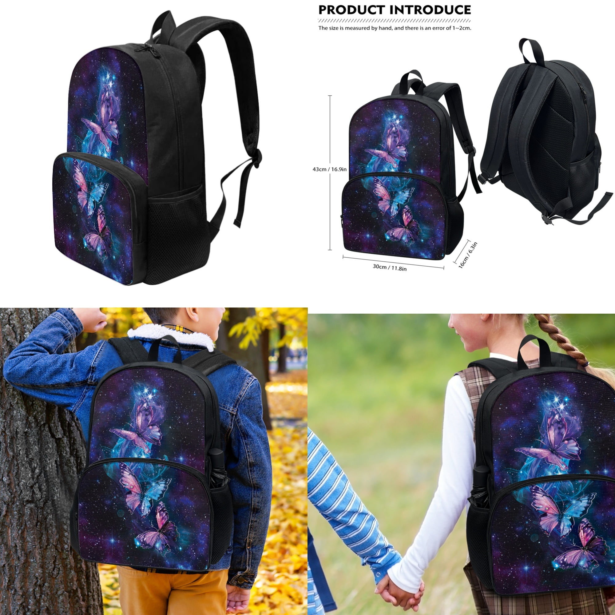 Cute Frog Backpack Set For Girls - 7 In 1 School Bag With Lunchbox, Pencil Case, Water Bottle Holder & More