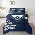 thumbnail image 2 of Erosebridal Baseball Comforter Sets Twin Size for Teens, Ball Print Comforters & Duvets, Eat Sleep Decor, Reversible 2pcs, 2 of 8