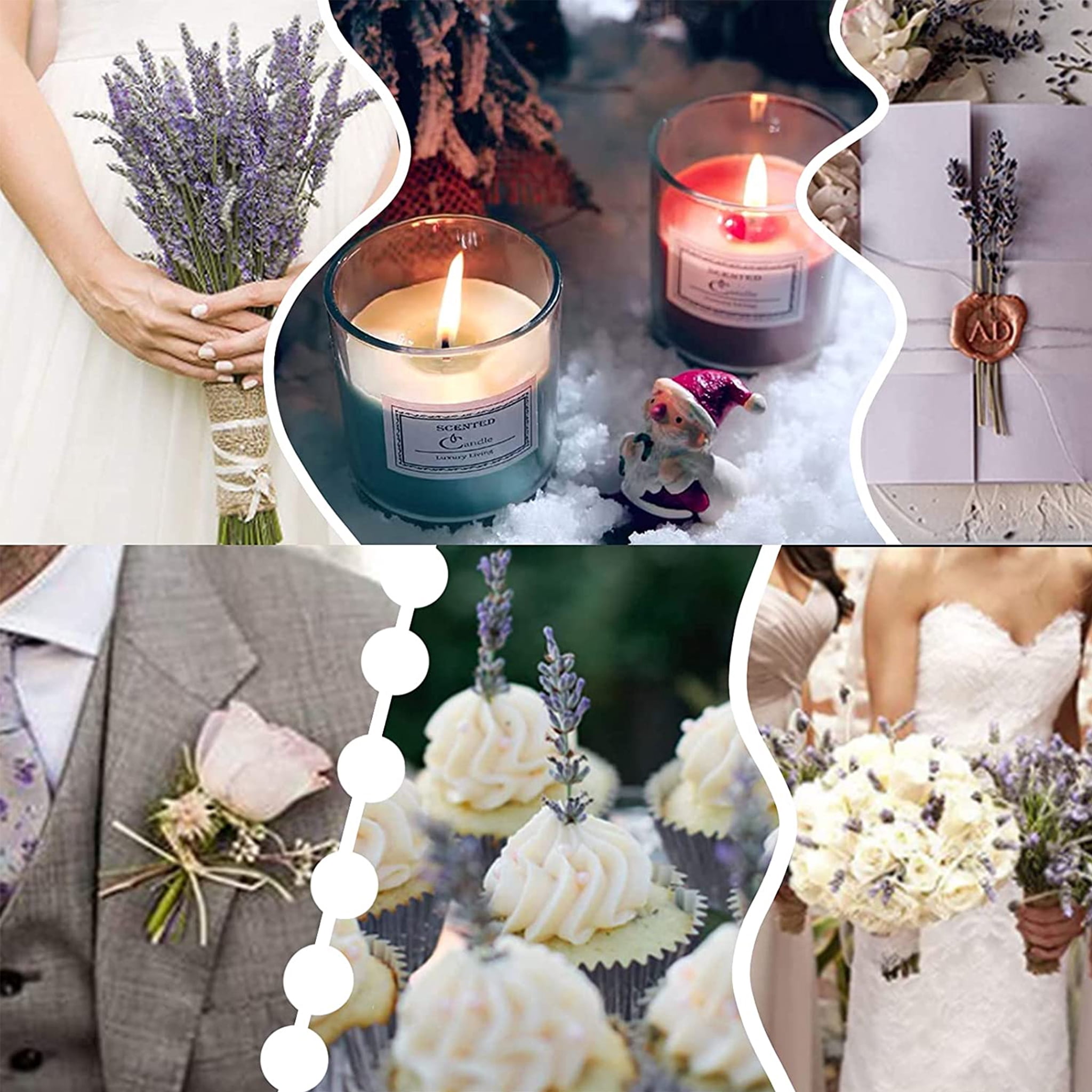 AMI PARTS Dried Lavender Bundles Dried Flowers Bouquet with Stems for Home Decor Wedding