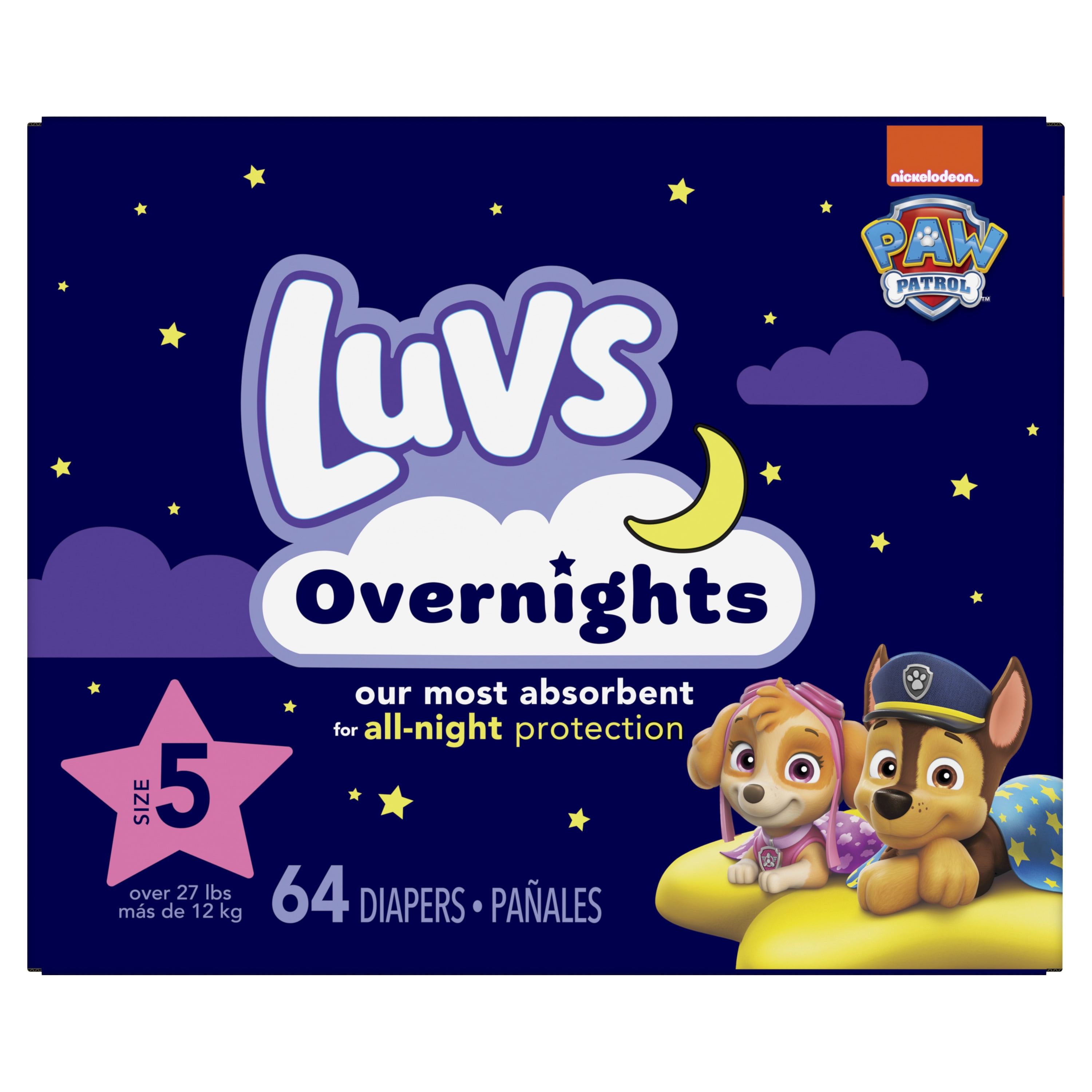 Luvs Overnights Diapers Size 5, 64 Count (Select for More Options)