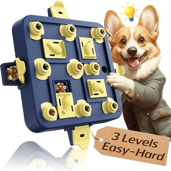 KADTC Dog Chess Puzzle Toy, U.S. Brand & Design - 3 Levels of Step-by-Step Challenge,Easy-to-Advanced for Smart Dogs Interactive Boredom Buster Mental Stimulation Enrichment Puppy Treat Brain Games
