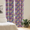 thumbnail image 2 of Ambesonne Paisley Window Curtains, Floral Buta Eastern Motif, Each 28" W x 84" L, Blue Violet Multicolor, 2 of 4