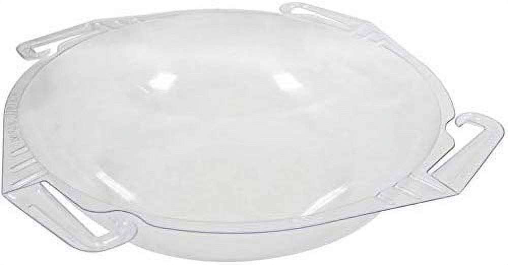 Curtis Wagner Plastics Wire Coco Hanging Basket Drip Pans (5-Pack) | Clear, Round (12” - 14" Top, 3.75" Depth) Hanging Plant Tray Saucer with Built-in Hooks & Water Catcher for Indoor & Outdoor