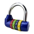 thumbnail image 2 of Cadenas à Combinaison 4 Chiffres Protection Code Serrure Mot de Passe Bleu, 2 of 7