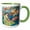 Green/White, variant on 3drose, Woman Catching Hearts from Cupids Cornucopia, 11oz Two-tone Green Mug