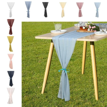 

Elegant Visual Effect Table Runner Festive Touch Beautiful Gauze Table Cover for Home Red Gauze