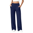 thumbnail image 2 of Ovbmpzd Straight-Leg Womans Yoga Pants Ladies Petite Navy Leggings Long Mid Waist Casual Leggings,S, 2 of 6