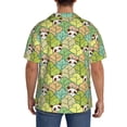 thumbnail image 3 of Gukieu Cartoon Panda And Leaf Print Men's Short-sleeved Shirts, Button-down Pocket Shirts, T-shirts, Beach Vacation Travel Summer Clothing-XX-Large, 3 of 5