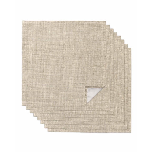 Cloth Napkins Set of 8 - 20x20 Inches, Vintage Cream Washable Reusable Table Napkins, Farmhouse Retro Beige Solid Color Soft & Absortbent Dining Napkin for Party Wedding Hotel Restaurant