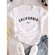 thumbnail image 1 of California Chic - Soft Crew Neck Short Sleeve T-Shirt with Graphic Print, Versatile Casual Tops for Everyday Style - Womens Clothing, 1 of 5