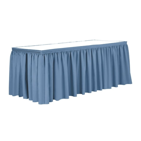 

Ultimate Textile 17 ft. Shirred Pleat Polyester Table Skirt Periwinkle Blue