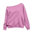 thumbnail image 4 of Vividxx Sweatshirts For Girls Off Shoulder Long Sleeve Sweatshirt Kids Solid Color Cozy Everyday Pullovers Tops Relaxed Fit Stylish Classic 3-4 Years, 4 of 5