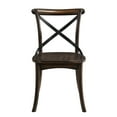 thumbnail image 2 of 2pcs Mid-century Modern Chairs - Dark Oak & Black, Wood Seat With X Back Style Side For Dining Room And Wooden Chair, 2 of 2
