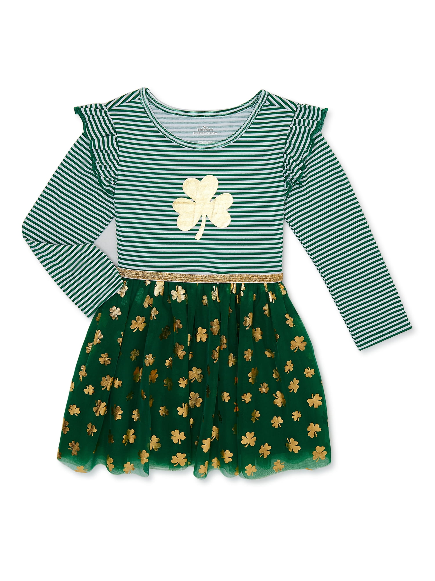 WAY TO CELEBRATE! St. Patrick's Day Baby and Toddler Girls Tutu Dress, Sizes 12M-5T