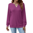 thumbnail image 2 of Fantaslook V Neck Sweatshirts for Women Pullover Long Sleeve Shirts Tunic Fall Tops Casual Lightweight Sweatshirts, 2 of 9