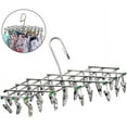 thumbnail image 5 of Tcwhniev Stainless Steel Sock Drying Rack with 35 Clips, Swivel Hook Wind-Proof Clothes Hanger Rack for Sock, Bras, Underwear, Laundry Accessories, 5 of 11