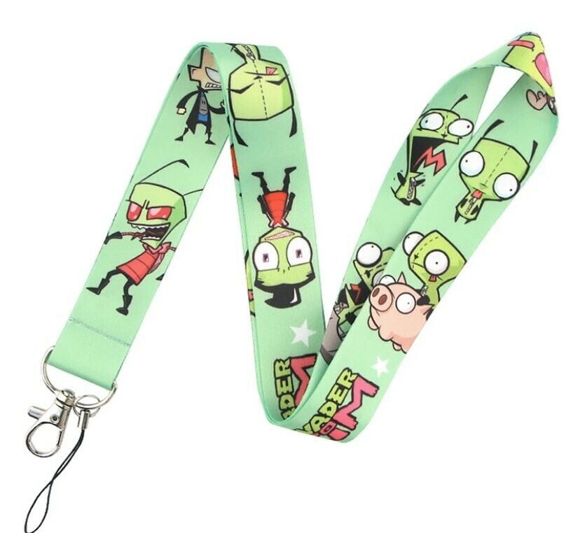 Anime Source Invader Zim Cartoon Series Space Science Fiction Green Lanyard Keychain ID Badge Holder