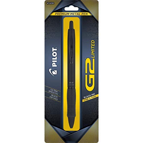 Pilot G2 Limited Premium Gel Ink Pen, Fine Point, Matte Black Barrel, Black Ink, 1 Count (15238)