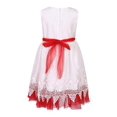 thumbnail image 2 of Little Girls Red White Flower Sash Bridal Party Dress 5, 2 of 2