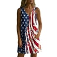 thumbnail image 5 of YuXingFu Independence Day Summer Dresses for Women Maxi V-Neck Plus Size Womens Dress Sleeveless A Line Long Casual Summer Multicolor S, 5 of 6