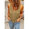 thumbnail image 3 of POGLIP Women's Khaki Scalloped Hem Crop Sweater Tank, 3 of 6