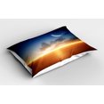 thumbnail image 2 of Ambesonne Scenery Pillow Sham 2 Pack, Sunset Sky Moon Stars, 30"x20", Navy Yellow Orange, 2 of 3
