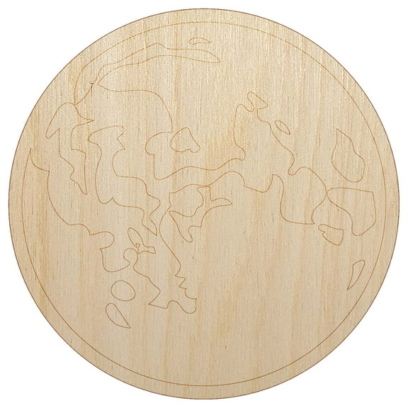Full Moon Phase Wood Shape Unfinished Piece Cutout Craft DIY Projects - 4.70 Inch Size - 1/8 Inch Thick