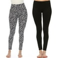 thumbnail image 2 of White Mark Women's Plus Size 2 Pack of Leopard Printed Leggings, 2 of 2