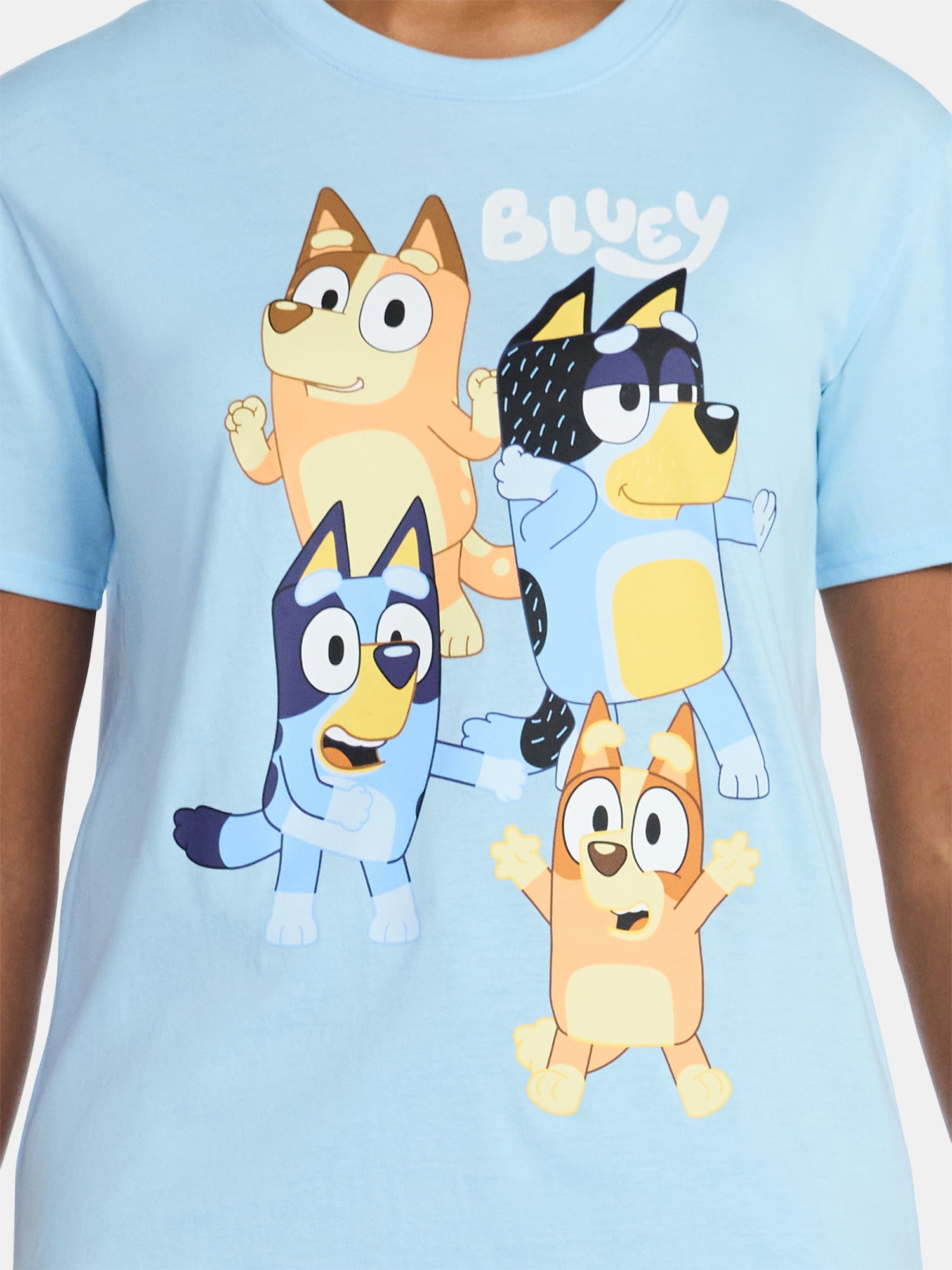 Bluey Women's Graphic Tee with Short Sleeves, Sizes XXS-XXL