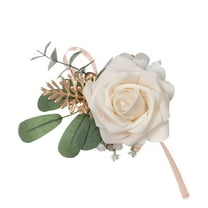 Danhjin Wedding Bouquets, Boutonniere for Men with Corsage and Floral Supplies, Artificial Silk Flowers with Pin for Wedding Party, Boutonniere Sets for Groom and Groomsmen, Bridal Bouquets