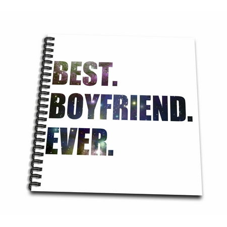 3dRose Best Boyfriend Ever cut out of outer space stars and galaxies graphic - Drawing Book, 8 by