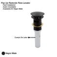 thumbnail image 2 of Cespol Para Lavabo De Push Desague Contra Rubinett  Redondo Negro Mate Acero Inoxidable Con Rebosadero, 2 of 3