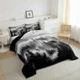 thumbnail image 3 of jejeloiu Tropical Botanical Pine Queen Comforter Set,Natural Landscape Mountain Bedding Sets,Gray Black Bedding Comforter Set For Adults,Luxury Bedroom Decor Reversible,3-Piece, 3 of 8