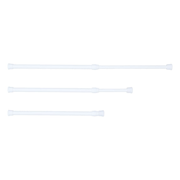 Topbathy White Spring Tension Rods with Thread Design for Easy Installation 3Pcs