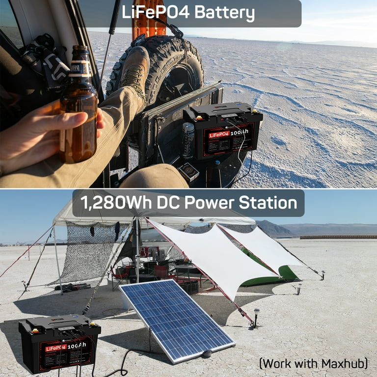 Dr. Prepare 100Ah 12V Powermax LiFePO4 Battery and Hub and 1280Wh Portable Power Station