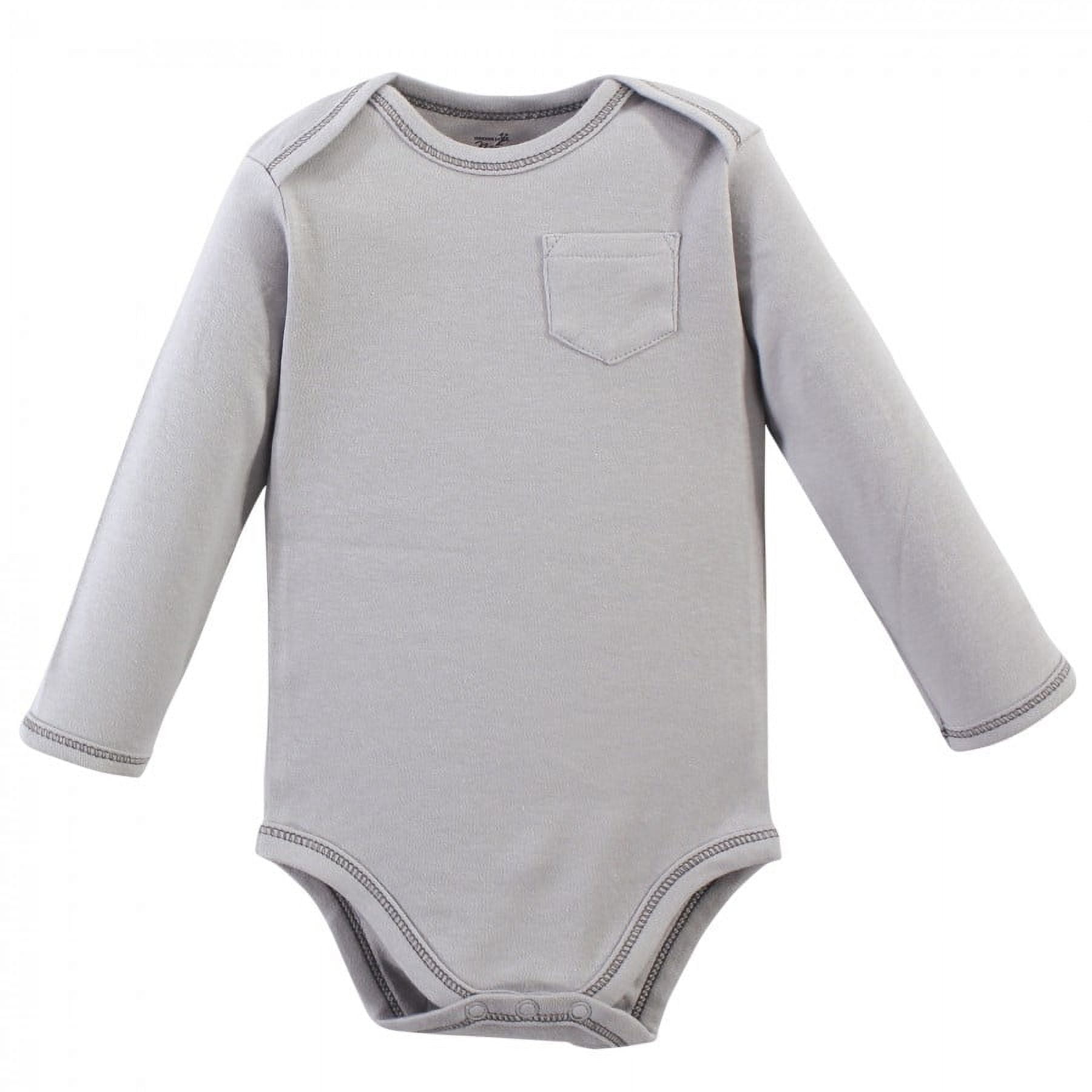 Touched by Nature Baby Boy Organic Cotton Long-Sleeve Bodysuits 5pk, Happy Camper, 6-9 Months