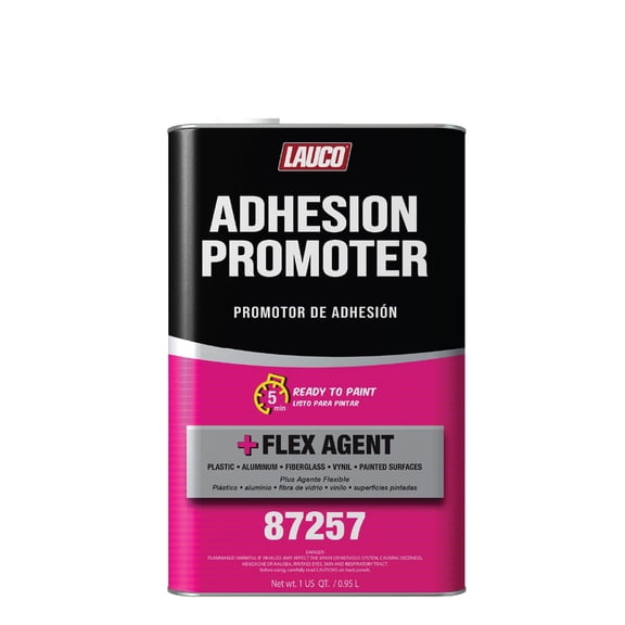 Adhesion Promoter Automotive Surface LAUCO with Flex Agent for Plastic, Metal, Fiberglass, Vinyl – Fast Dry 1 Quart - 87257-QT