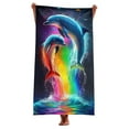 thumbnail image 4 of Jjayotai Dolphin Blanket, 29x59 inches, Bright Underwater World Design, Soft Cozy Quick Dry Ultra Absorbent Suit for Bathroom Spa Gym Yoga Swim Travel Home Decor, 4 of 9