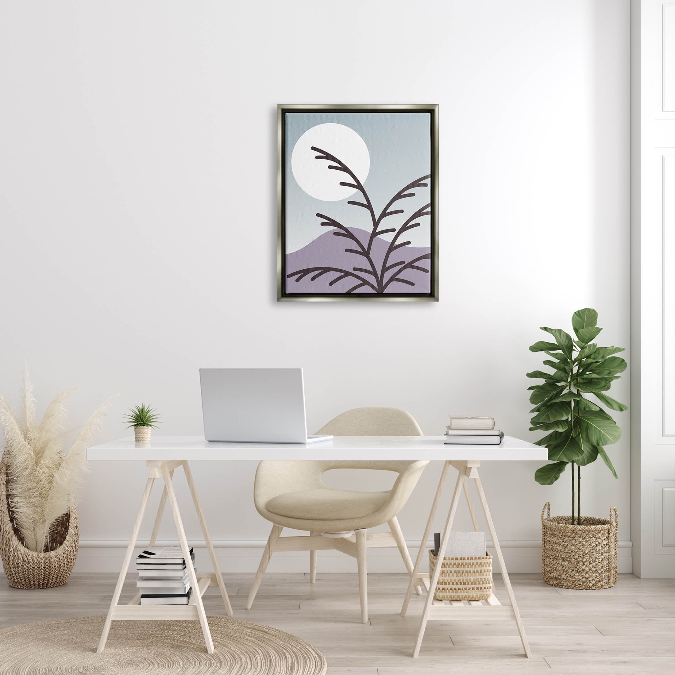 Moonlit Mountain Botanicals Botanical & Floral Graphic Art Luster Gray Framed Art Print Wall Art