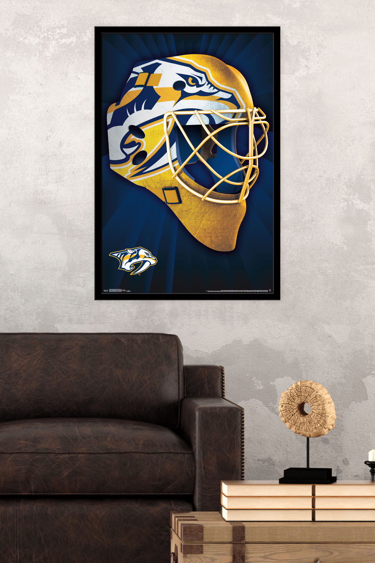 NHL NashVille Predators - Mask 16 Wall Poster, 22.375" x 34", Framed