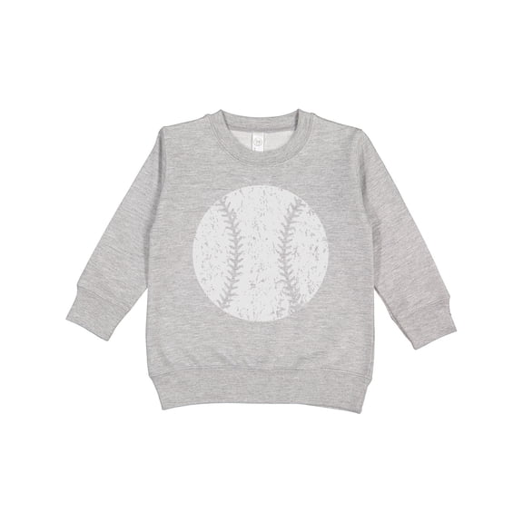 Inktastic Distressed Baseball in White Toddler Sweatshirt