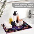 thumbnail image 5 of WOBOGO Acrylic Serving Trays 15.7x11.8 Inch Spill Proof Clear Decorative Organizer with Handle Violet Cat with Different Pupils, 5 of 7