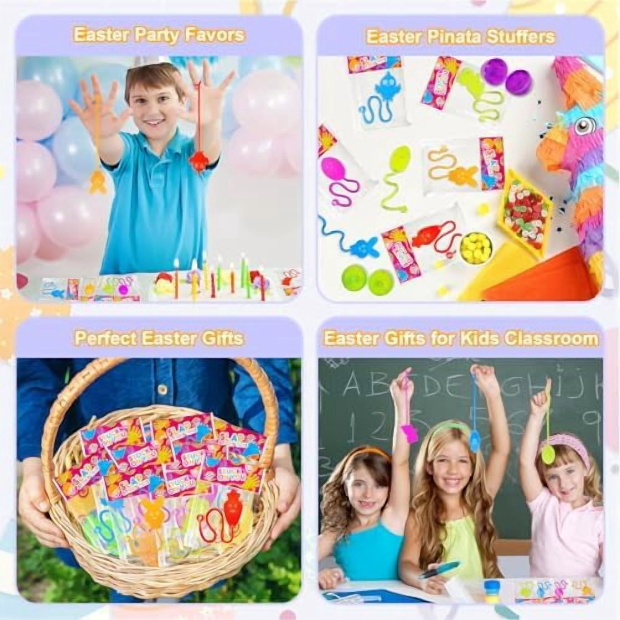 Bulk Easter Party Favors Goodie Bags Stuffers for Kids,200 Pack Sticky Hands Toys Gifts Bulk for Toddler Easter Basket,Non Candy Easter Egg Gift Bag Pinata Fillers