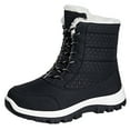 thumbnail image 7 of Viluyesy Womens Snow Boots, Faux Fur Lined Lace Up Anti-Slip Thick Sole Winter Mid Calf Waterproof Outdoor Boots Black US9, 7 of 7