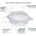 thumbnail image 3 of Dart C57PST1 Clear Plastic Seal Hinged-Lid Food Containers 6 x 6" [BULK] (250 Pack), 3 of 6