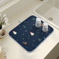 thumbnail image 4 of Yayeee Dish Drying Mat for Kitchen Counter 16" x 18" Microfiber Super Absorbent Coffee Decorative Pad, Christmas Whimsy, 4 of 9