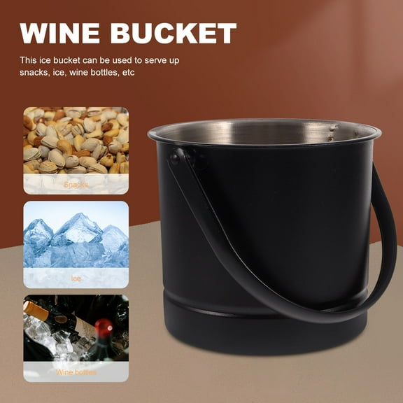 LIFKOME Ice Cubes Bucket Ice Bucket For Parties Water Stainless Steel Bucket Ice Bucket For Freezer Small Metal Bucket Multi-Functional Wine Bucket