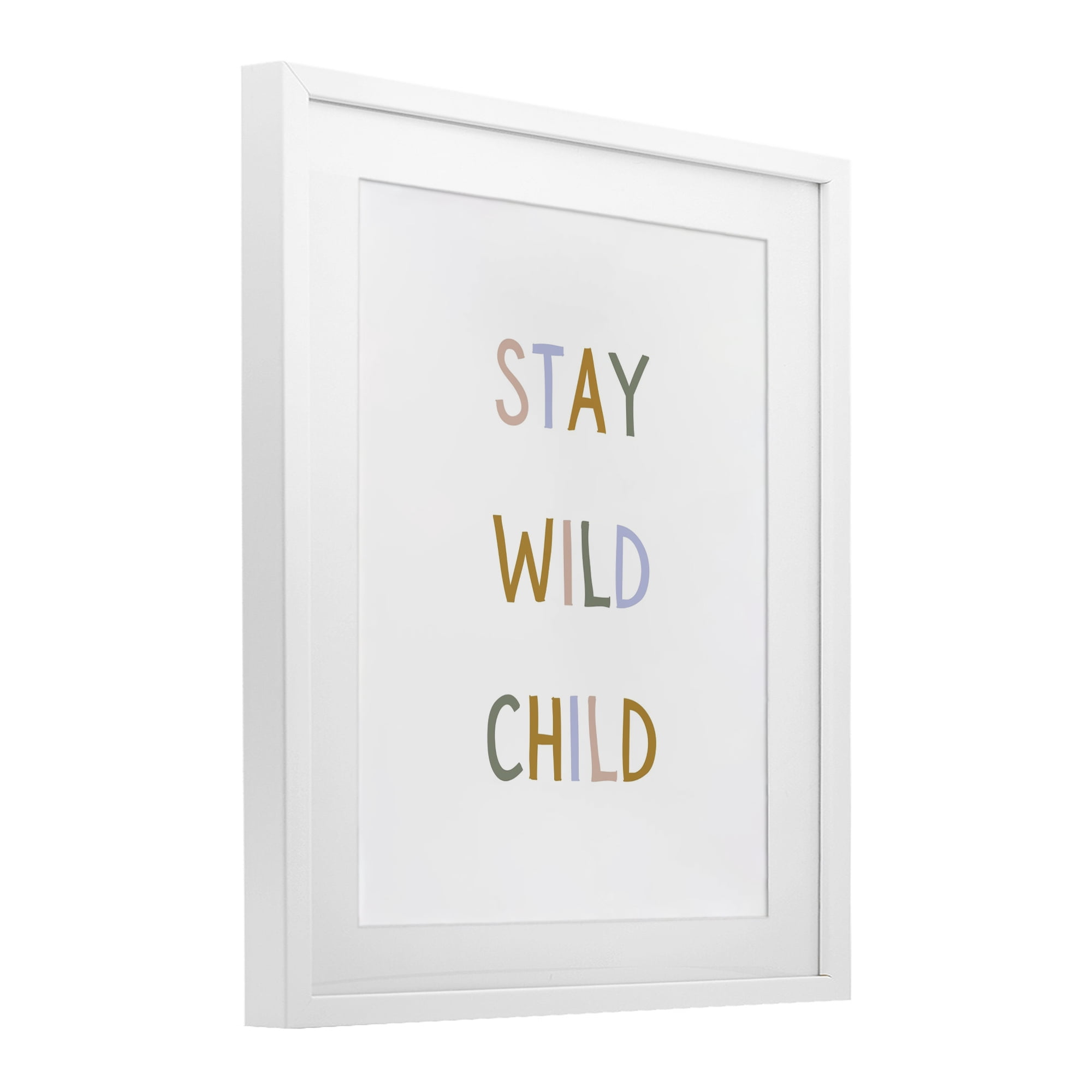 Stupell Industries Stay Wild Child White Framed Print Under Glass, design by Katie Griggs